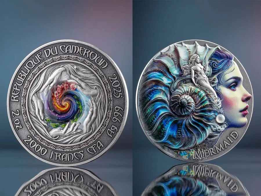 NGhệ thuật Xu bạc Mermaid