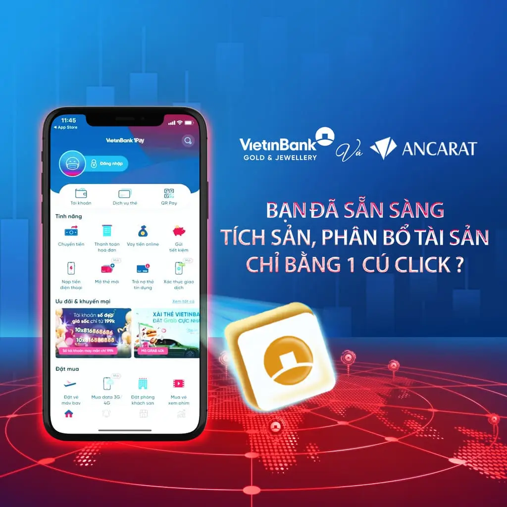 Hướng dẫn mua bạc Ancarat từng bước trên ứng dụng VietinBank iPay