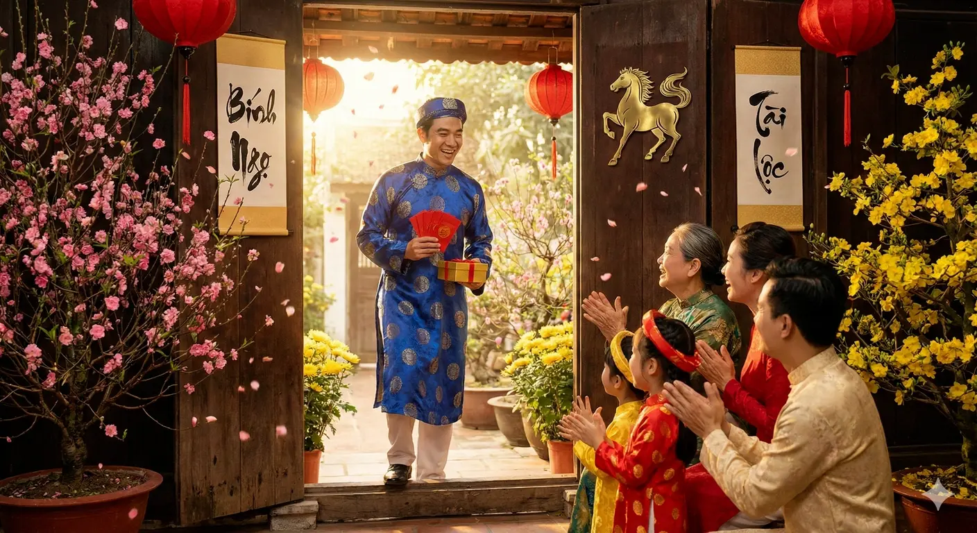 Chọn đúng người xông đất hợp mệnh năm Bính Ngọ 2026 là nghi thức quan trọng để kích hoạt luồng sinh khí tốt lành