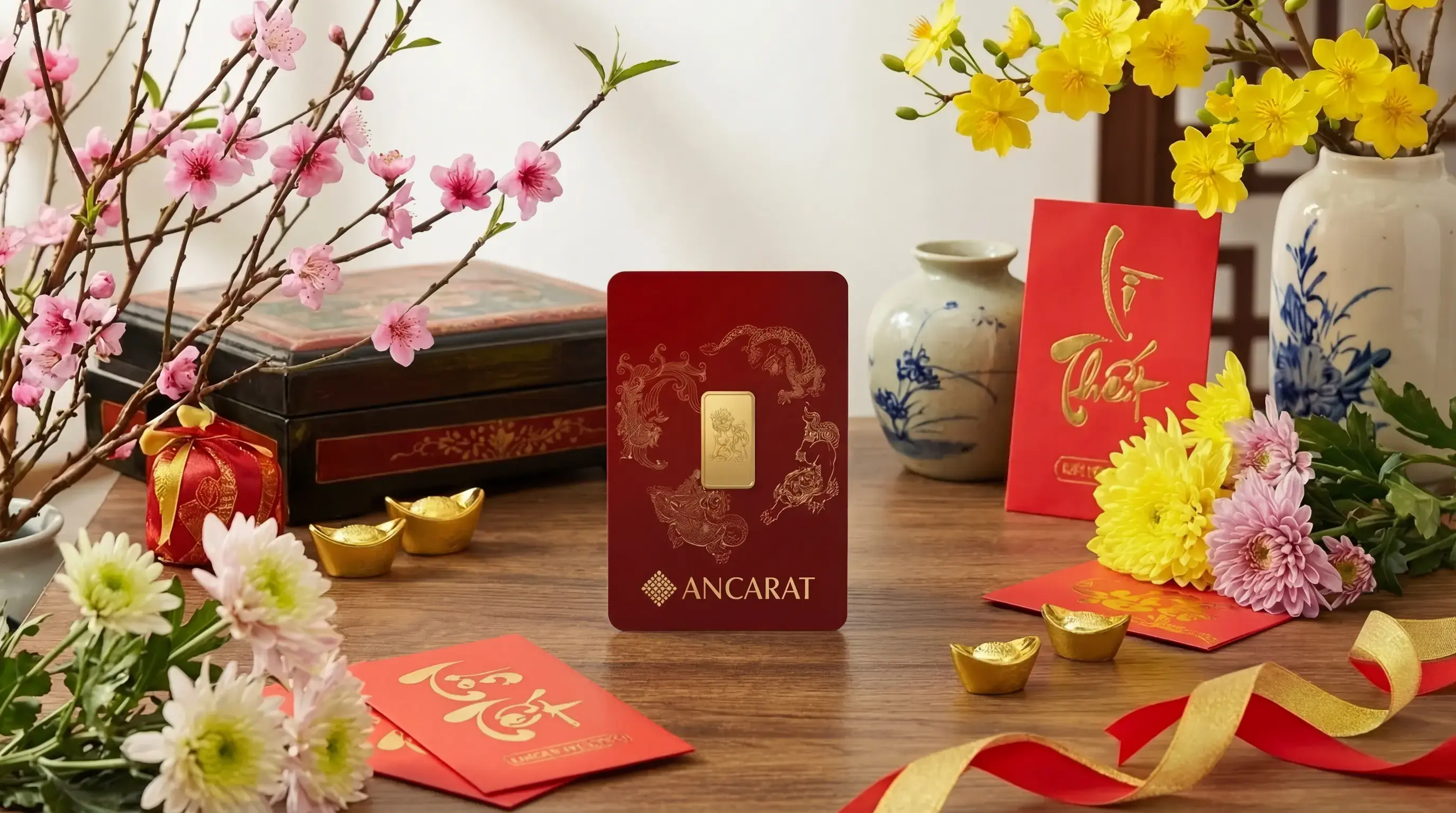 Vàng Ancarat 1 phân (0,1 chỉ) thiết kế dạng thẻ ATM sang trọng là giải pháp quà tết doanh nghiệp 2026 hàng đầu