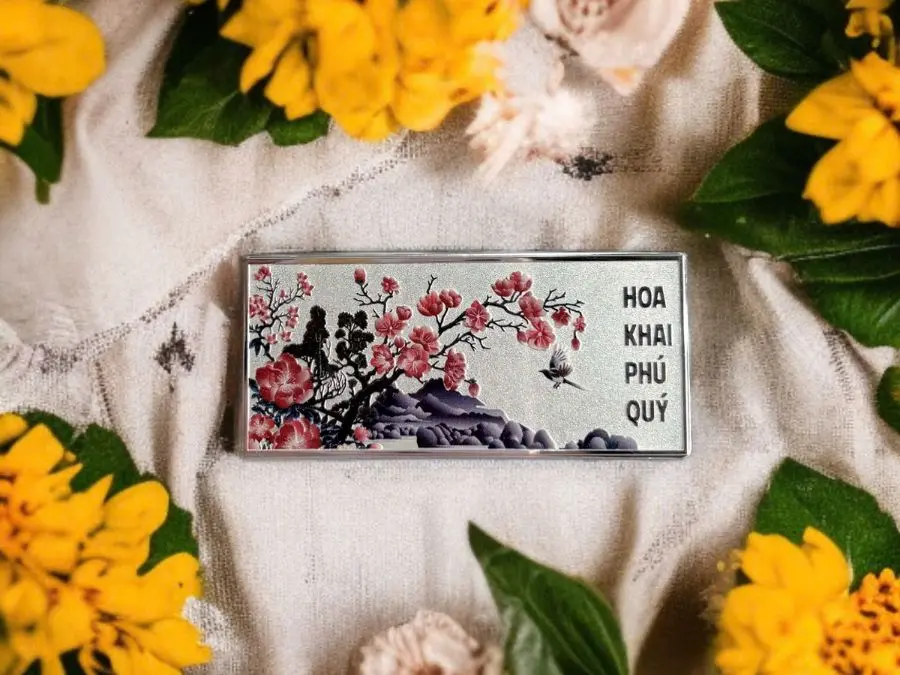 Bạc mỹ nghệ Hoa Khai Phú Quý