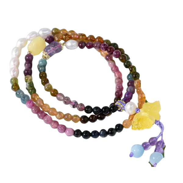 Vòng tay đá tourmaline quấn 3 vòng