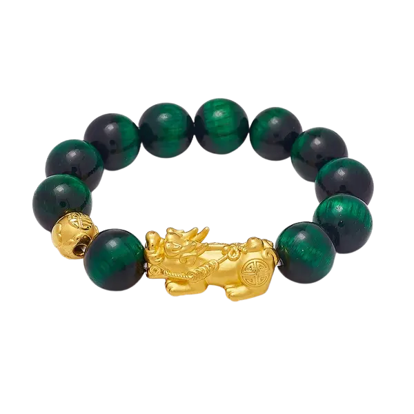 Vòng tay đá Mắt Hổ Tỳ Hưu – May mắn – Tiền tài