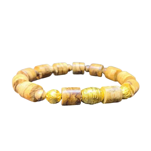 Vòng Trầm tốc kiến phối Hột tròn chú Bình An mix Lục tự đại minh chú