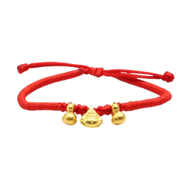 Vòng Tay Charm Vàng 24K Hồ Lô Phối Phật Di Lặc