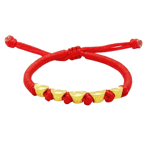 Vòng Tay Phối 5 Charm Vàng 24k Nén Vàng – Tài lộc – May mắn