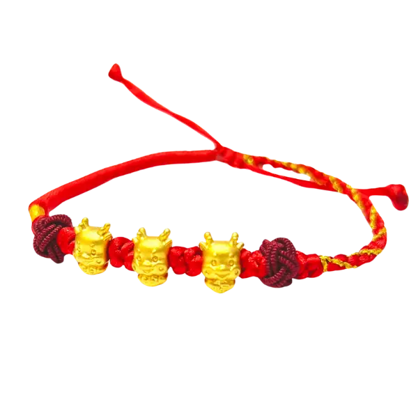 Vòng Tay Phối Charm Vàng 24k Kim Thìn khánh vàng mix Kim Thìn Chữ Phúc