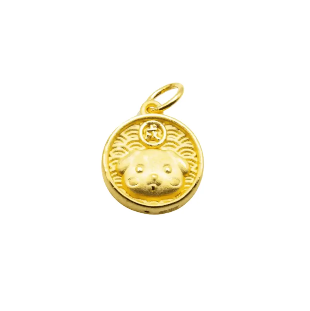 Mặt Dây Vàng 24K Kim Tuất Bát Quái Đồ MS12