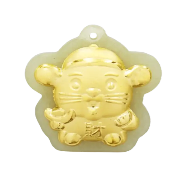 Mặt Ngọc Phỉ Thúy Dát Vàng 24k Kim Tí Tài lộc