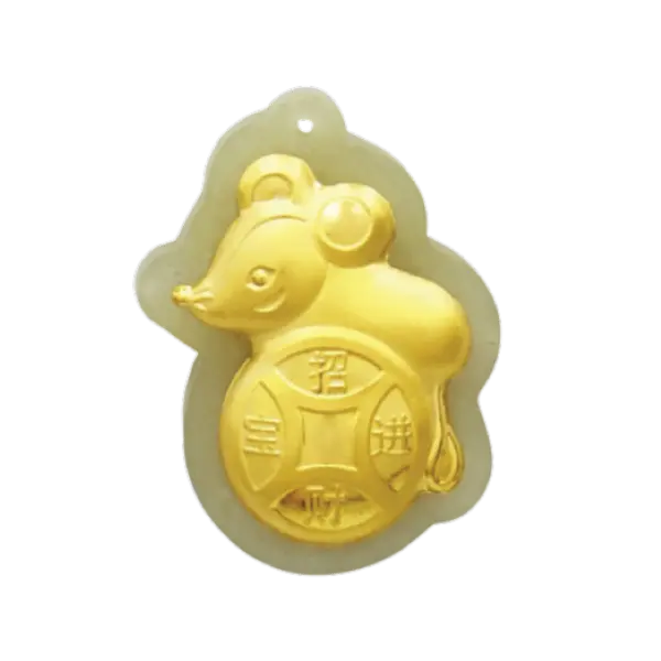 Mặt Ngọc Phỉ Thúy Dát Vàng 24k Kim Tí Đồng xu