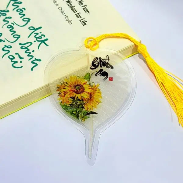 Lá Bồ Đề Thư Pháp Hoa Hướng Dương Bình An