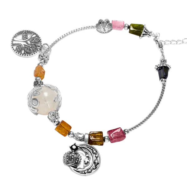 Vòng tay đá Thạch anh phối Bạc