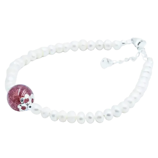 Vòng tay bạc Ngọc trai Thạch anh dâu