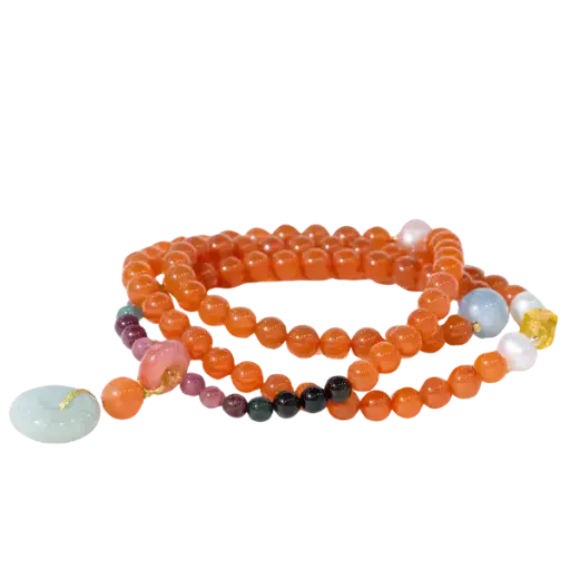 Vòng tay đá mã não mix ngọc đồng điếu may mắn