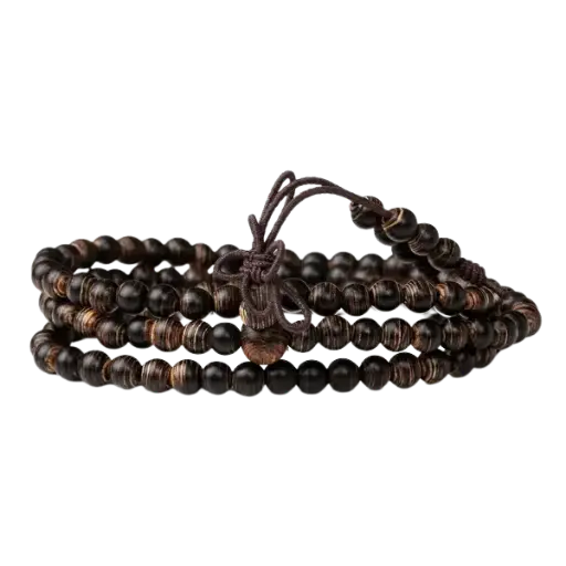 Vòng trầm hương sánh 108 hạt 3mm phong thủy – Bình an – May mắn