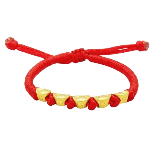 Vòng Tay Phối 5 Charm Vàng 24k Nén Vàng – Tài lộc – May mắn