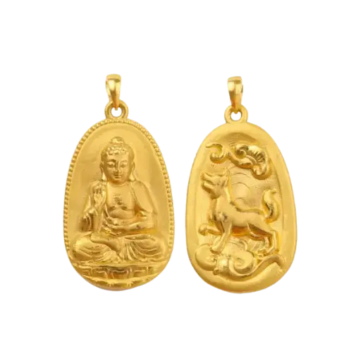 [AG9992.M011.006] Mặt dây Vàng 24K Phật tuổi Tuất MS37