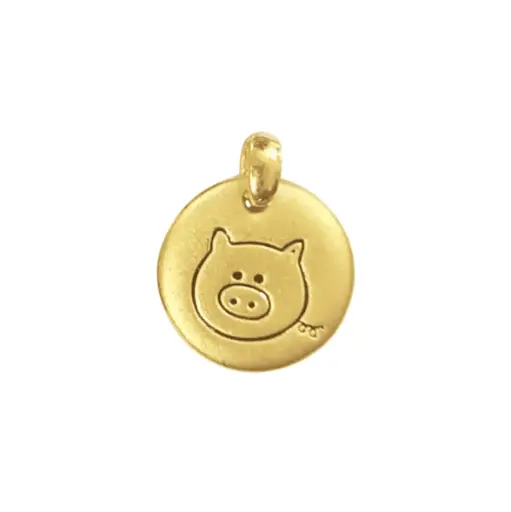 [AG9992.M012.091] Mặt dây Vàng 24K Kim Hợi tròn Phong Thủy