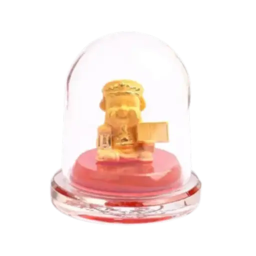 [AO9992.Q266.00049] Tượng Mạ Vàng 24k Thần Tài Cầm Sớ Để Bàn