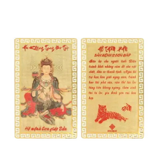 [AO9992.Q003.B002] Hộ Thân Phù mạ vàng Bản Mệnh Tuổi Dần